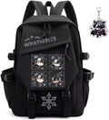 Genshin Impact Backpack Black for Women Men - Large 16.5in Rucksack