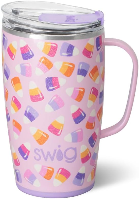 Swig Life 18oz Travel Mug with Candy Corn Print for Halloween