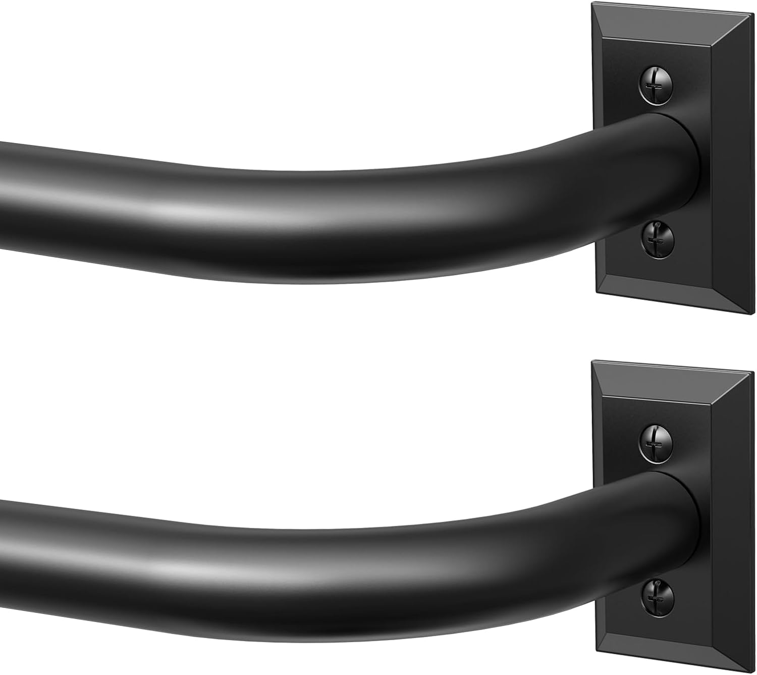Black Curtain Rods 2 Pack for Windows 28 to 48 Inch Adjustable