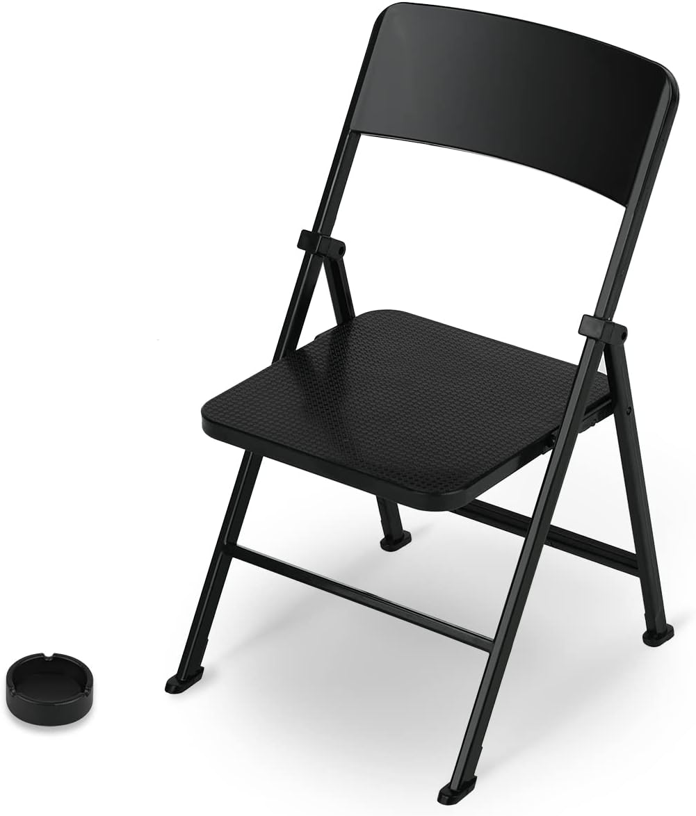 1/6 Scale Miniature Black Folding Chair by DS.