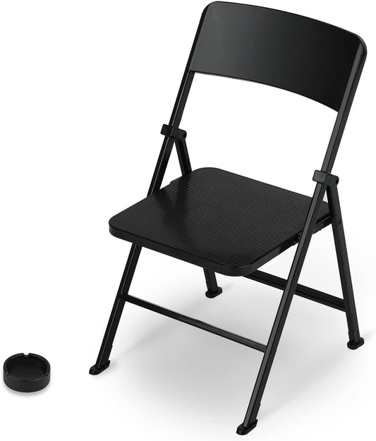 1/6 Scale Miniature Black Folding Chair by DS.