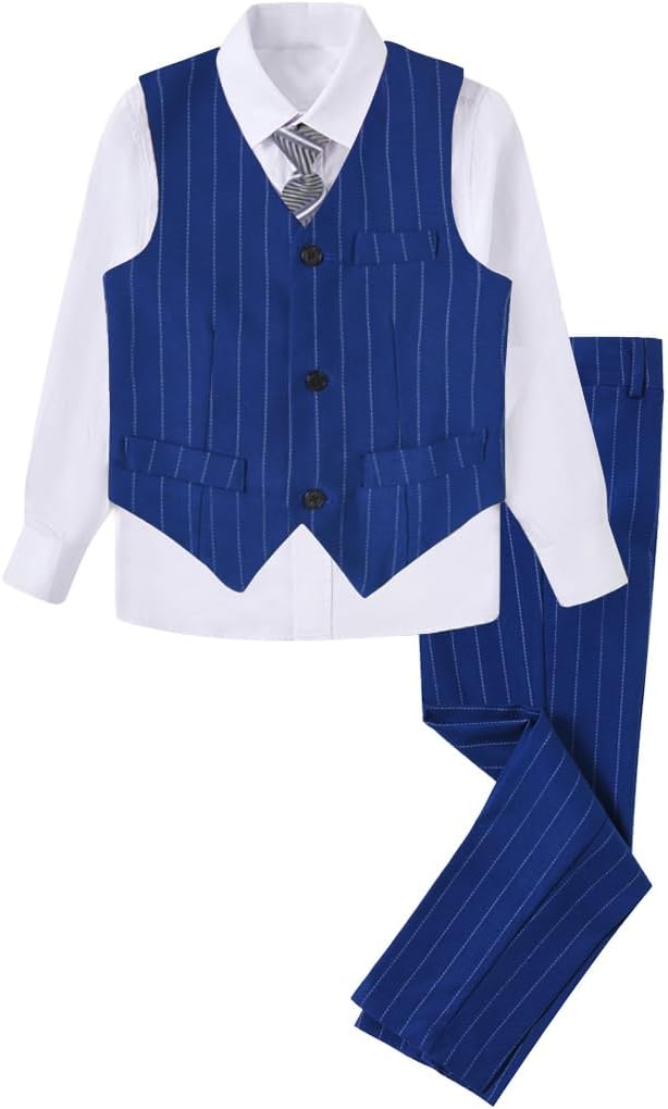 Boys 4 Pieces Suits Slim Fit Kids Outfits for Formal Dresswear