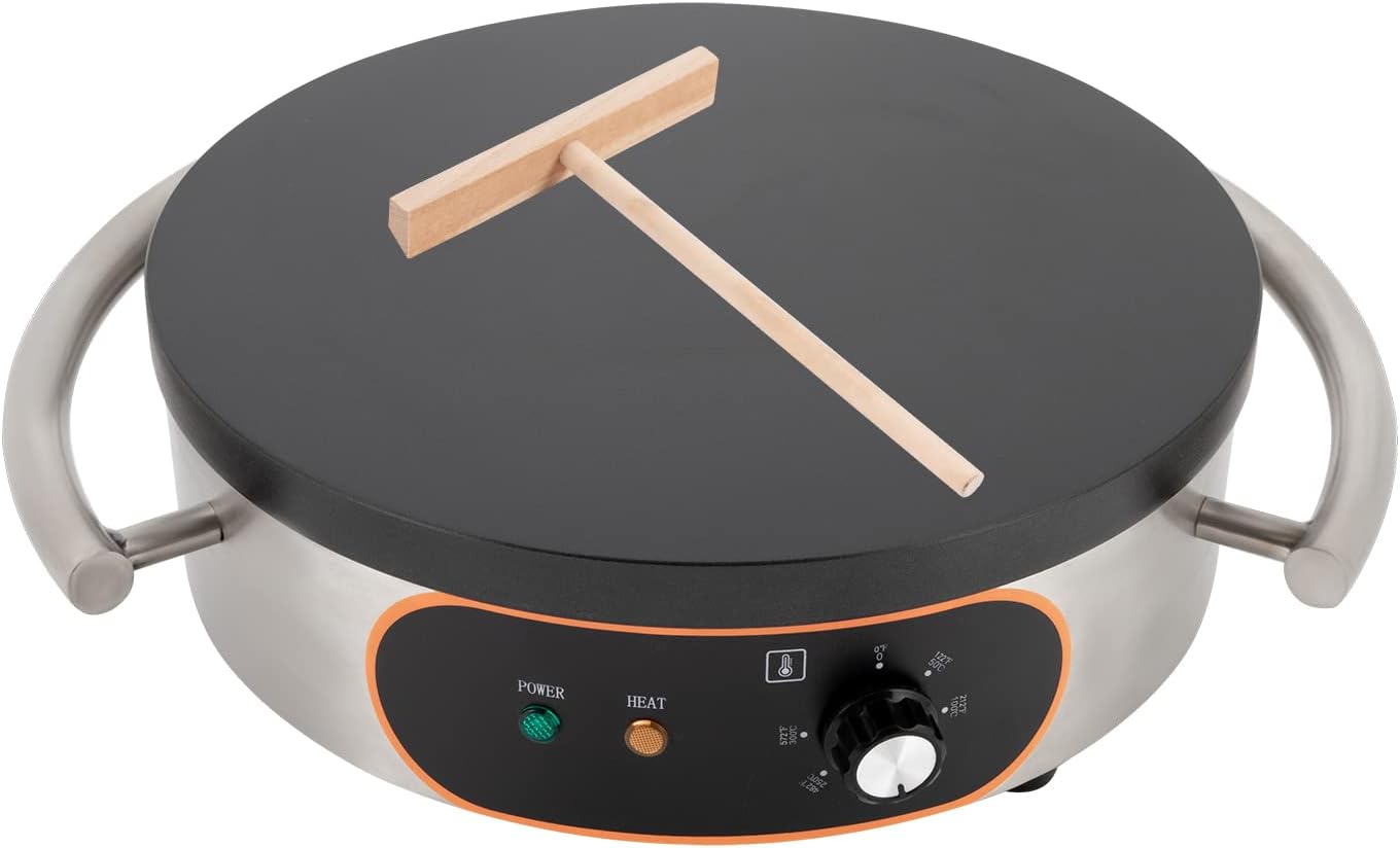 Commercial Electric Crepe Maker - 1500W Power, Nonstick Surface