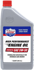 Lucas Oil 10101 Synthetic SAE 5W-50 Motor Oil - Durable High RPM