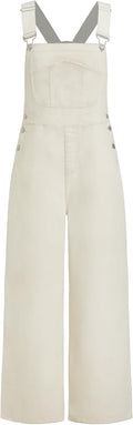 CIDER Overalls for Women Denim Leopard Pocket Buckle Up Wide Leg These