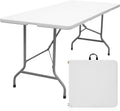 Folding Table 6ft Portable Heavy Duty Plastic Fold-in-Half Utility