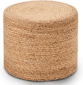 Wimarsbon 18ft Pouf Ottoman - Natural Braided Boho Seat