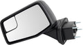 TRQ Driver Side Manual Mirror Textured Black Triple Stripe Style