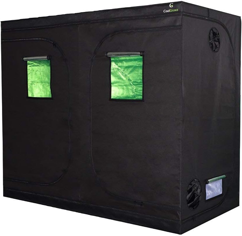CoolGrows 8x4 Ft Mylar Grow Tent: Observation Window & Floor Tray
