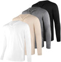 Stylish 4-Pack Men's Henley T-Shirts by Liloak for Everyday Wear