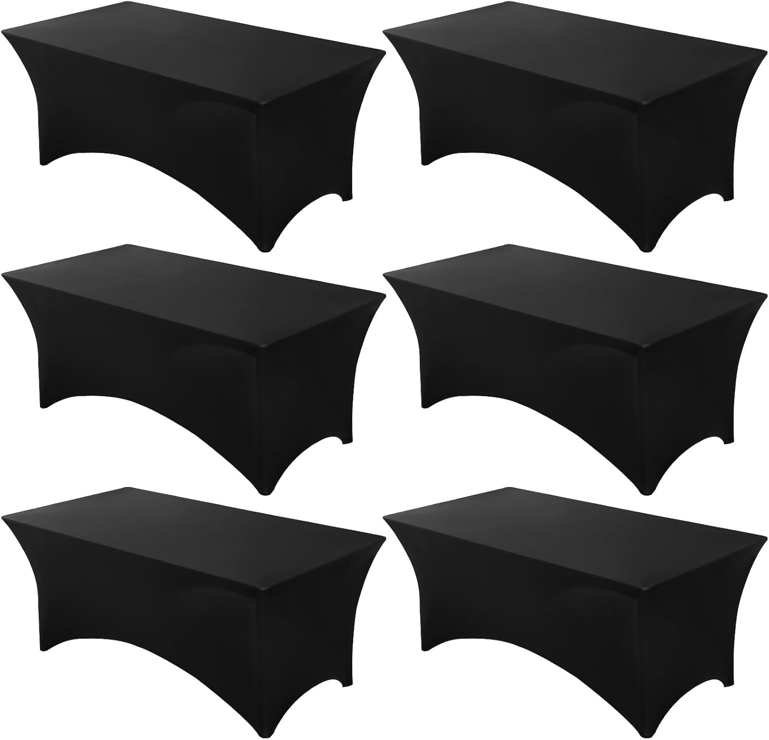 Premium Black Spandex Table Covers for 8 Foot Rectangle Tables