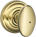 SCHLAGE Siena Privacy Knob Andover Rose Bright Brass - Solid Privacy