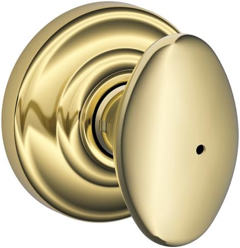 SCHLAGE Siena Privacy Knob with Andover Rose in Bright Brass