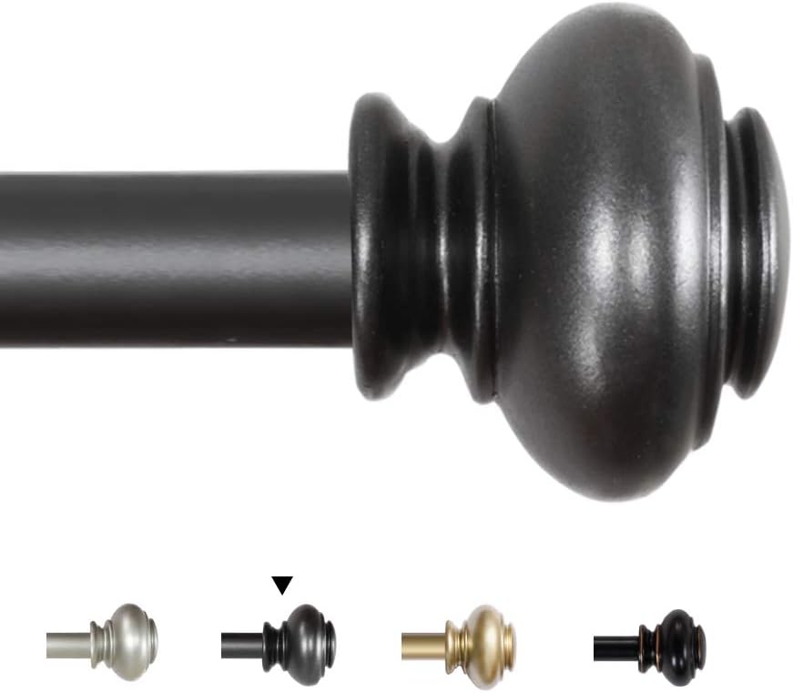 H.VERSAILTEX Adjustable Curtain Rod Set for 66 to 120 Inches