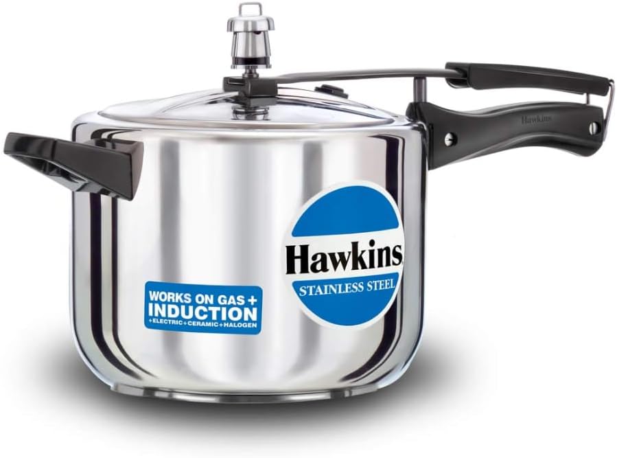 Hawkins Stainless Steel 5.0 Litre Pressure Cooker for All Cooking