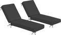 Dark Gray Olefin Chaise Lounge Cushion Set of 2 - Water-Resistant 72 x