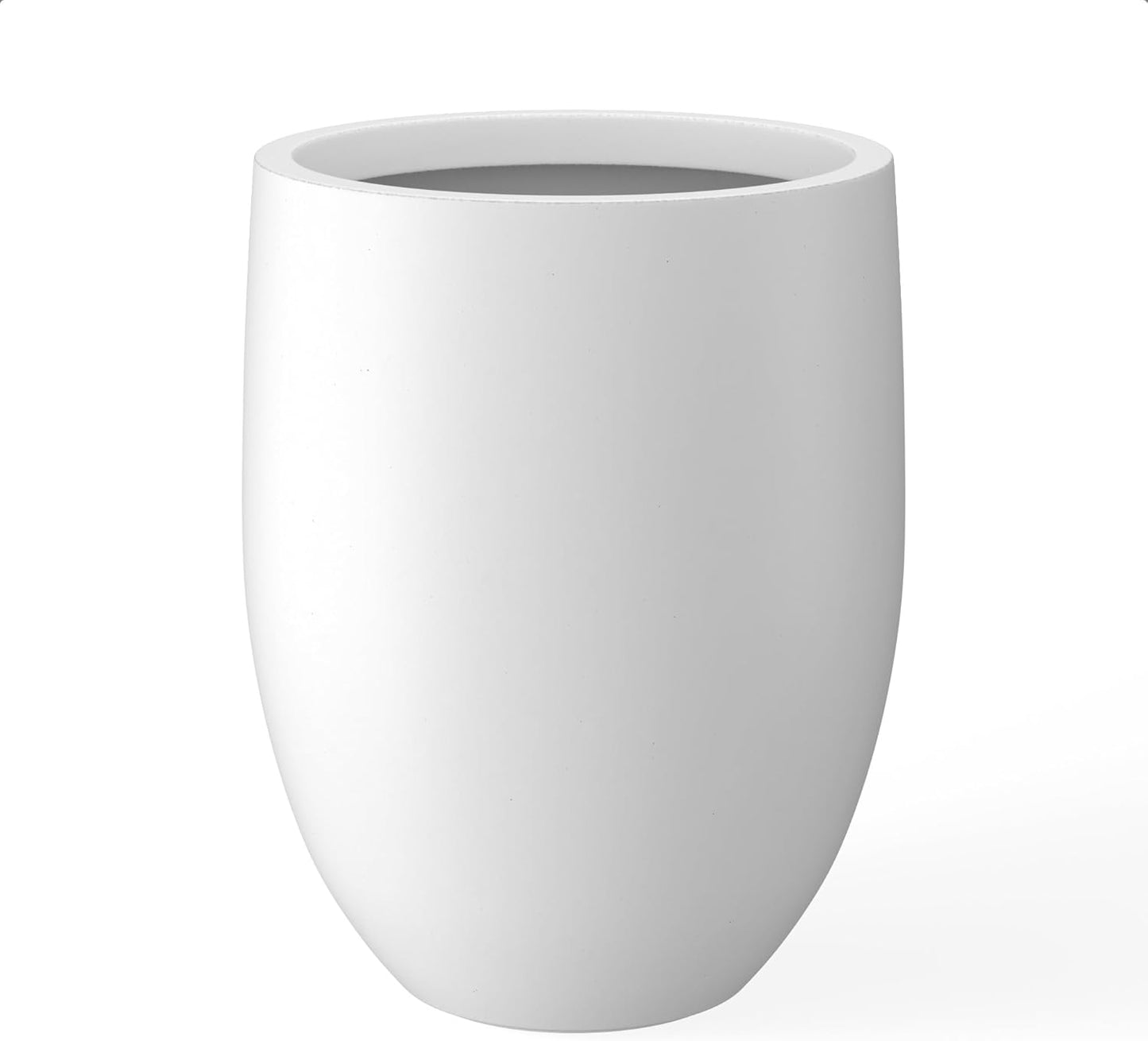 Kante 21.7in Snow White Concrete Tall Planter for Home Decor