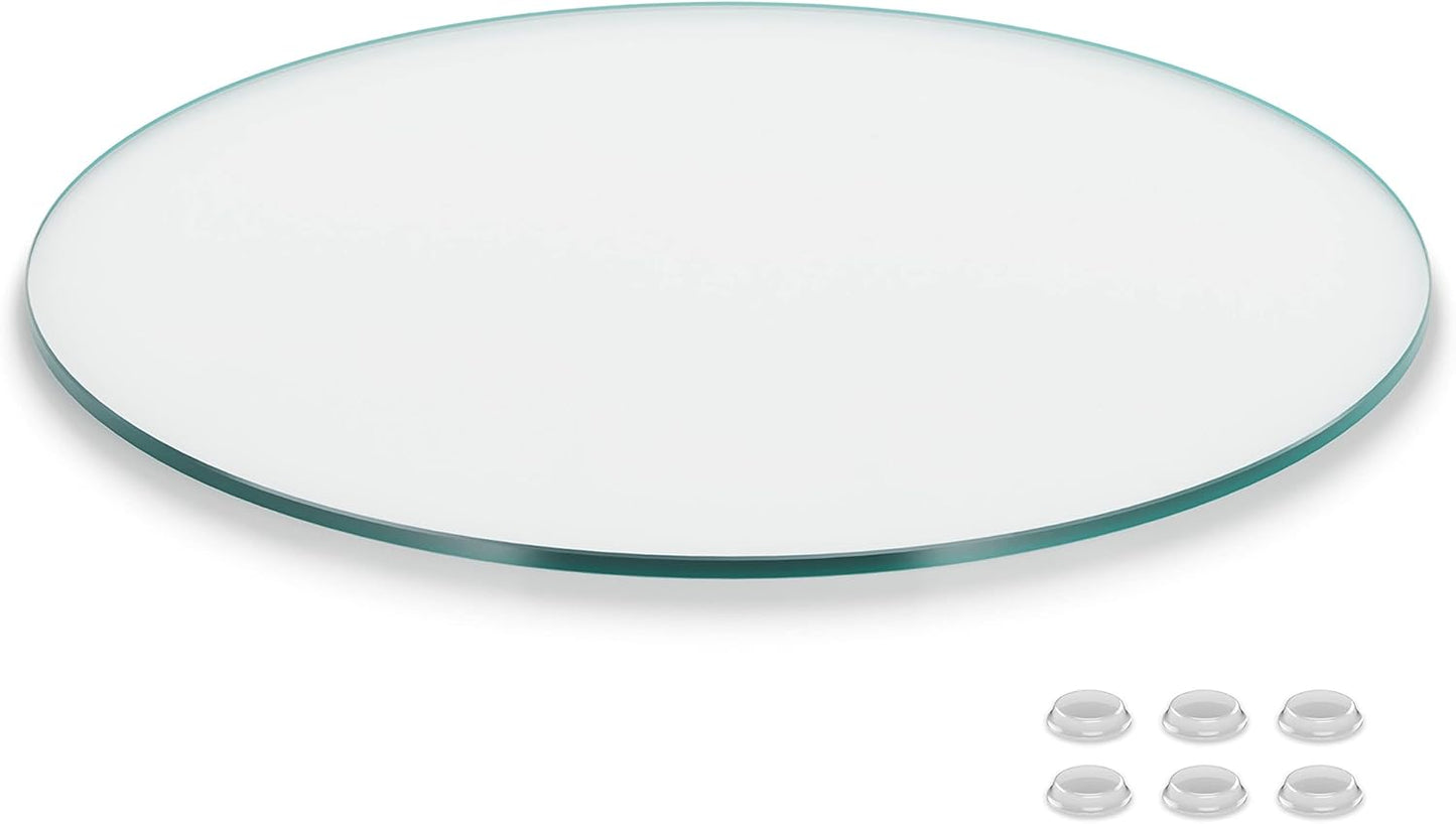42 Inch Round Glass Table Top - Clear Tempered Glass Protector
