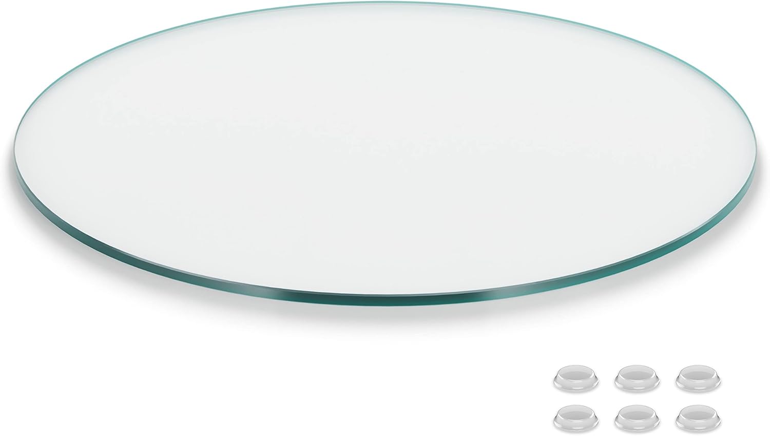 18 Inch Round Glass Table Top - Clear Tempered Glass Surface