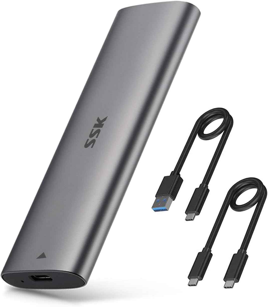 High-Speed SSK M.2 SSD Enclosure | Tool-Free USB 3.2 Gen 2 10Gbps