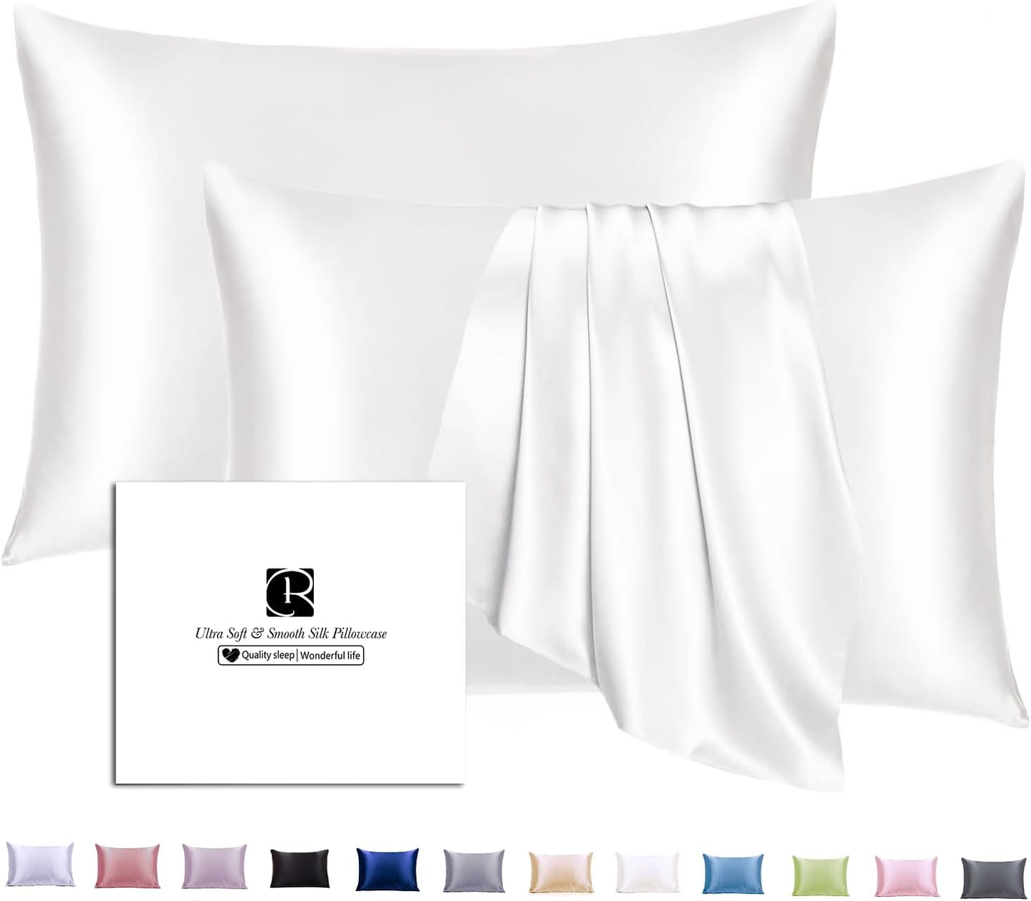 Ravmix Silk Pillow Cases for Hair Skin, Soft Breathable Covers
