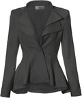 Hybrid Women's Casual Work Office Dressy Blazer with Peplum Style