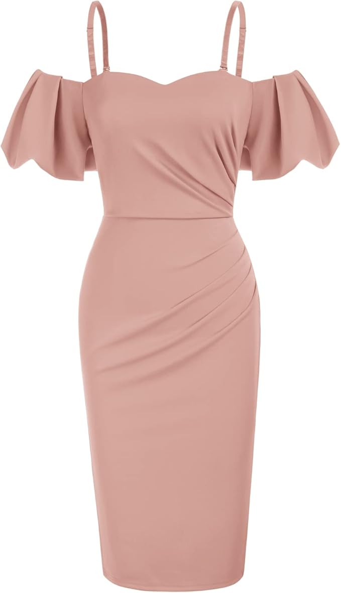 Belle Poque Off Shoulder Ruched Bodycon Vintage Dress Review