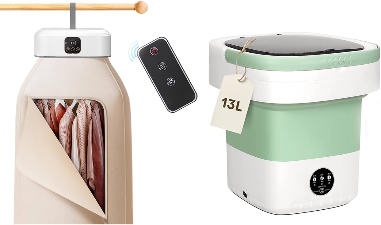 Compact Portable Washer & Dryer Combo - Travel Size Laundry Set