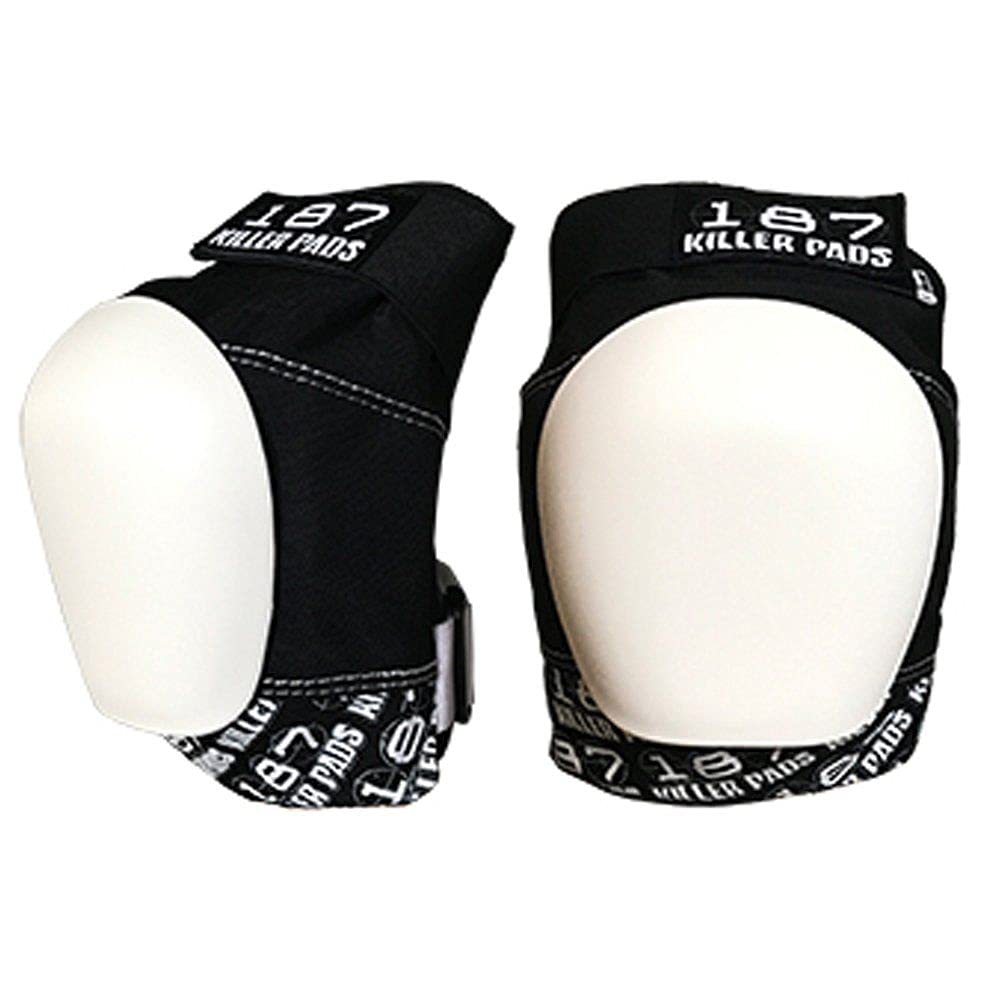 Pro Knee Pads for Skateboarding - Extra Large Black/White