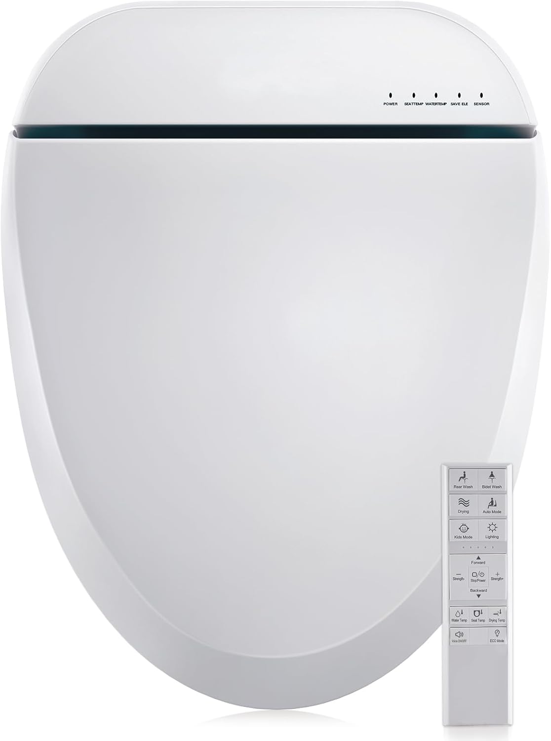 Bidet Toilet Seat with Unlimited Warm Water and Remote Control