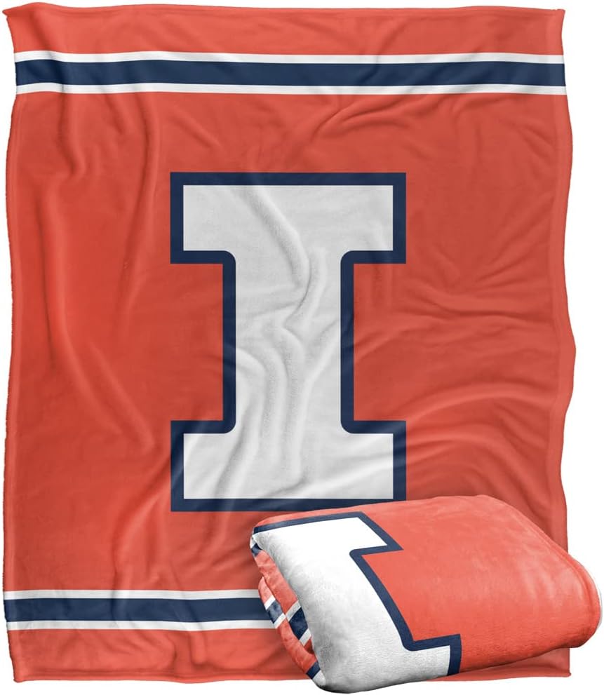 University of Illinois Primary Logo Silky Touch Throw Blanket