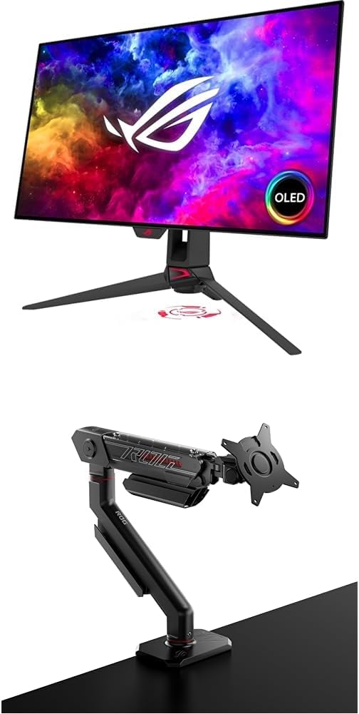 ASUS ROG Swift 27in OLED Gaming Monitor with Ergo Arm Support