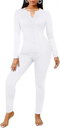 Ekouaer Women's Button Onesie Pajamas for Ultimate Comfort