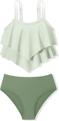 Girls Swimsuit 2 Piece Ruffled Bikini Set - Comfortable Coverage