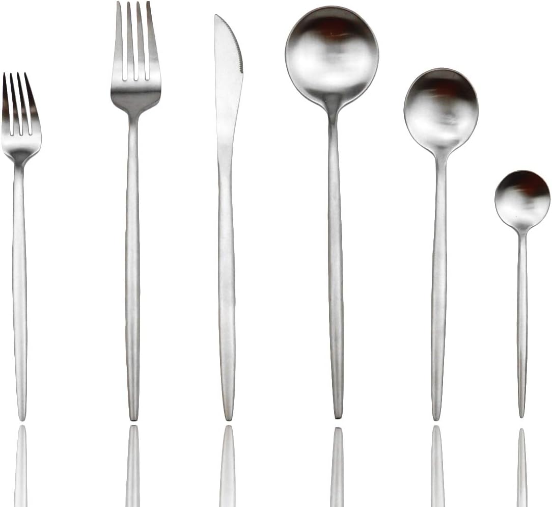JASHII Luxury Flatware Set - 24-Piece Elegant Silverware