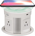 Automatic Pop up Outlet Wireless Charger Power Strip - Countertop