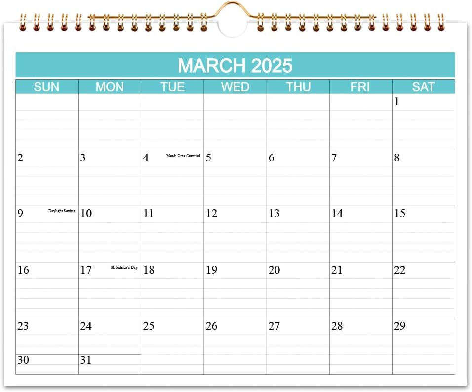 2025-2026 Wall Calendar: 16 Months Plan & Organize Easily