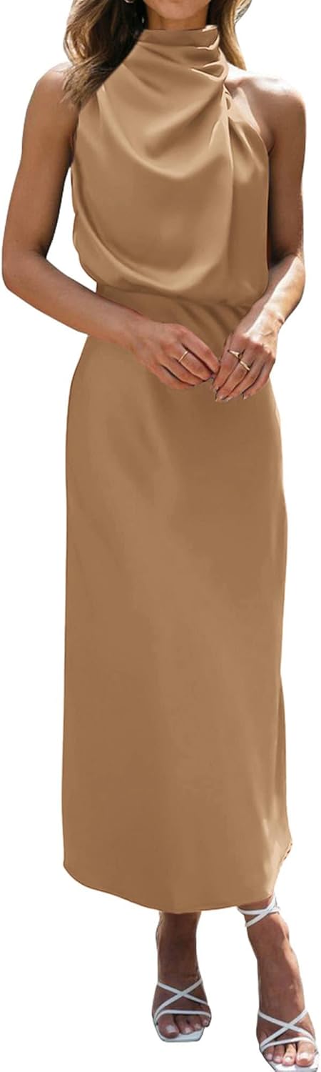 Stylish Mock Neck Maxi Dress for Women - Perfect for Weddings