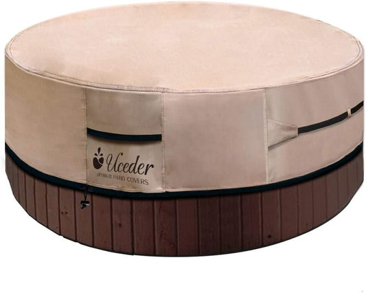 UCEDER Round Hot Tub Cover Outdoor Waterproof Spa Cover Cap