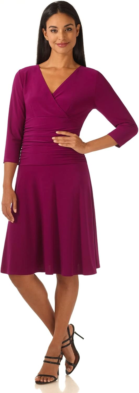 Rekucci Women's Slimming 3/4 Sleeve Fit-and-Flare Dress Review