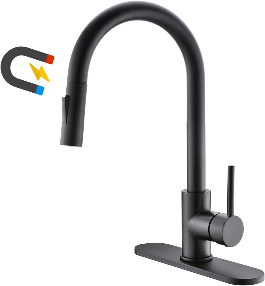 Havin Black Kitchen Faucet with Pull Down Magnetic Sprayer