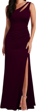 WOOSEA Women's One Shoulder Sleeveless Mermaid Evening Dress - Figure