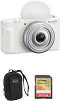 Sony ZV-1F Vlogging Camera White Bundle - Ultra-wide 20mm for Vloggers