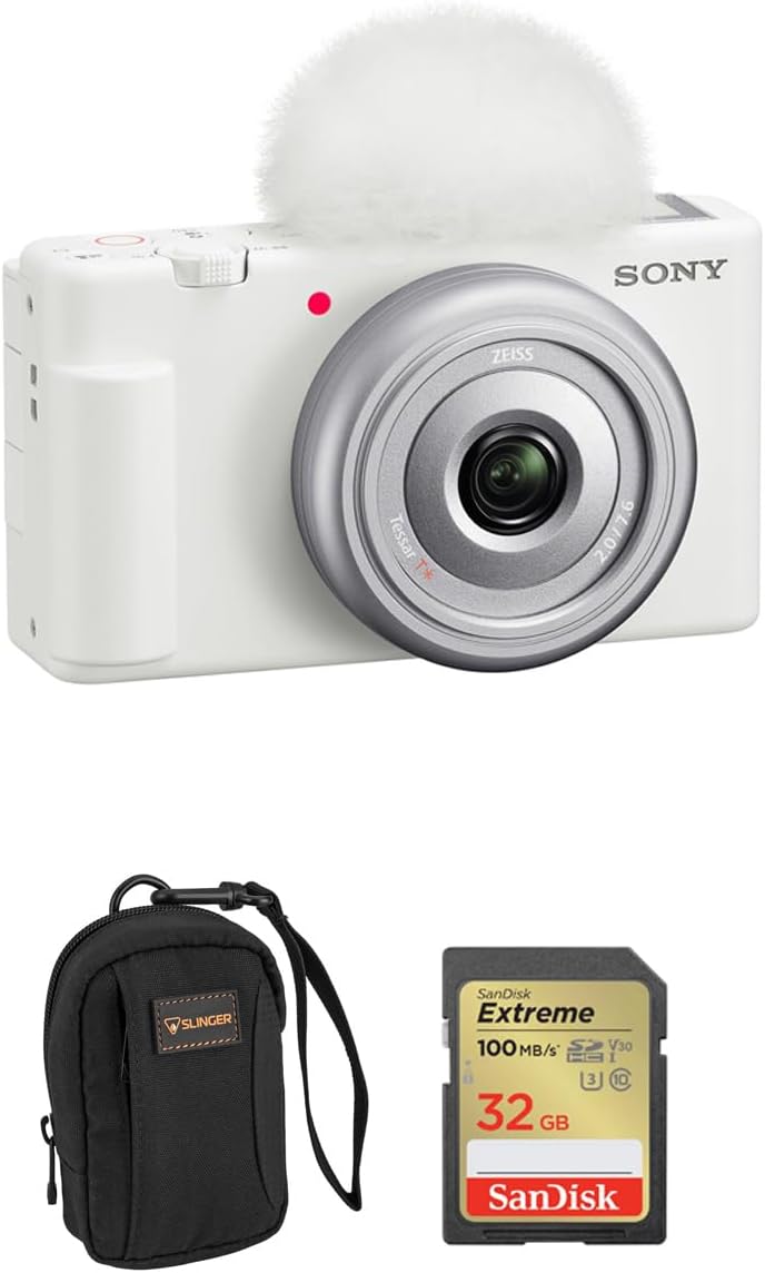 Sony ZV-1F White Vlogging Camera Bundle - Capture Crisp Content!