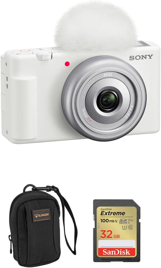 Sony ZV-1F White Vlogging Camera Bundle - Capture Crisp Content!