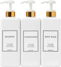 Modern Gold Design Pump Bottle Set 27 oz Refillable Shampoo