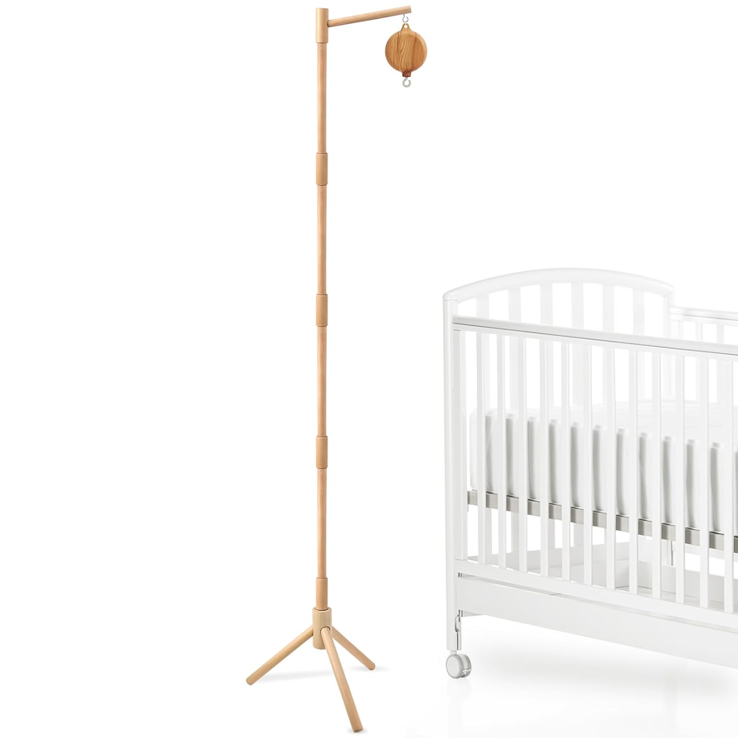 Floor-Standing Crib Mobile Arm with Music Box for Baby Decor