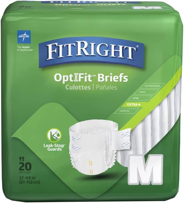 Medline FitRight OptiFit Extra+ Adult Diapers - Leak Guard Protection