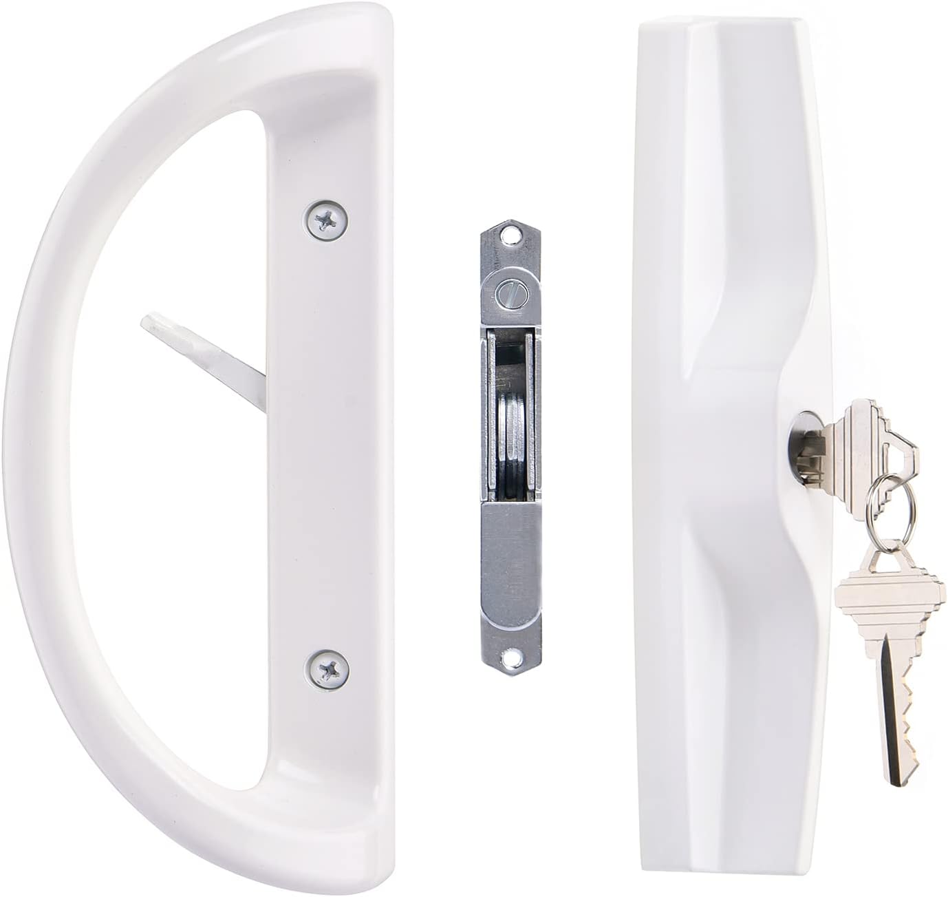 Sliding Patio Door Handle Set with Key Cylinder for Security