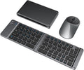Foldable Bluetooth Keyboard & Mouse Combo - Syncs Up to 3 Devices - Ultra-Slim Travel Design - Grey